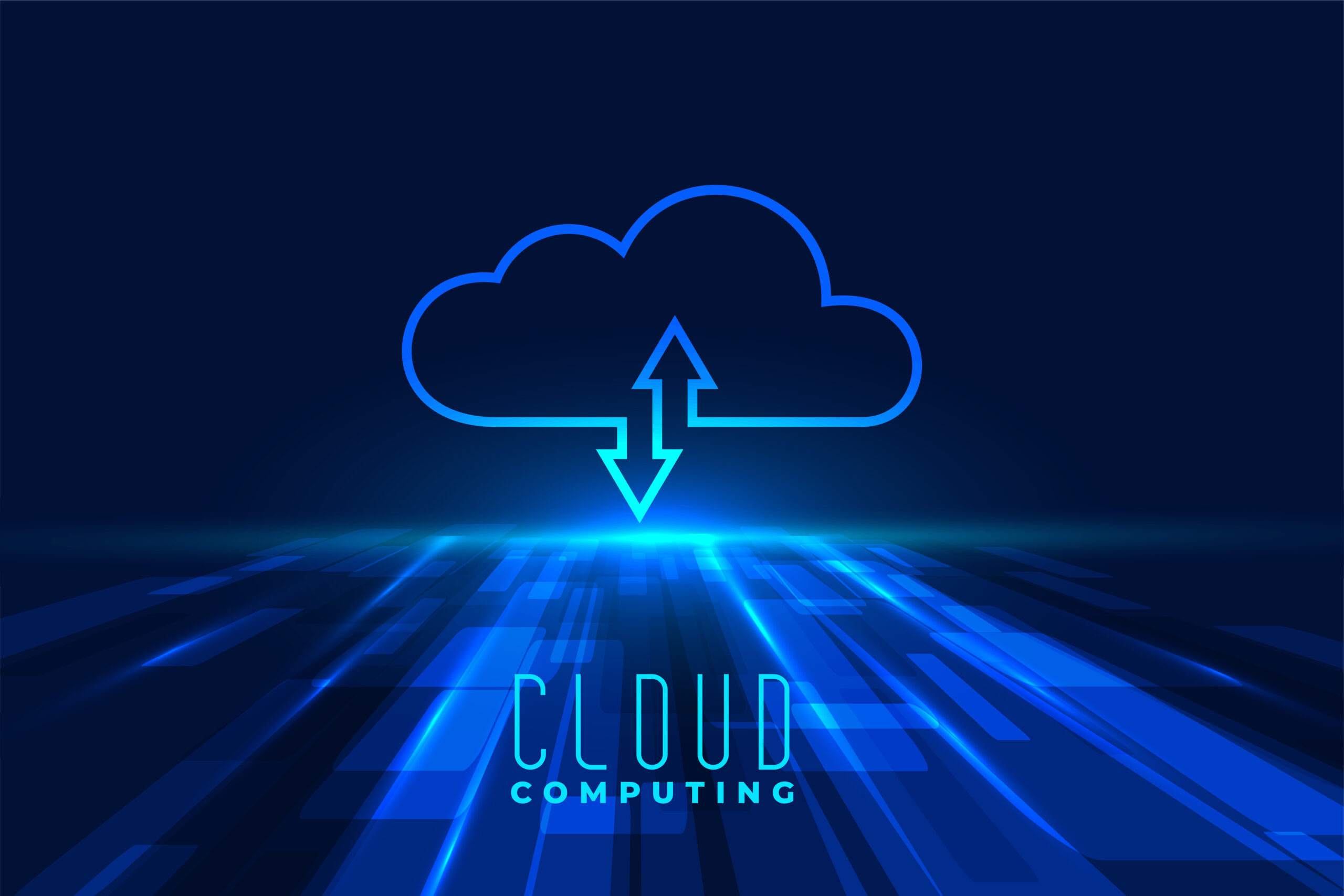 futuristic cyber cloud computing tech background for secure inte